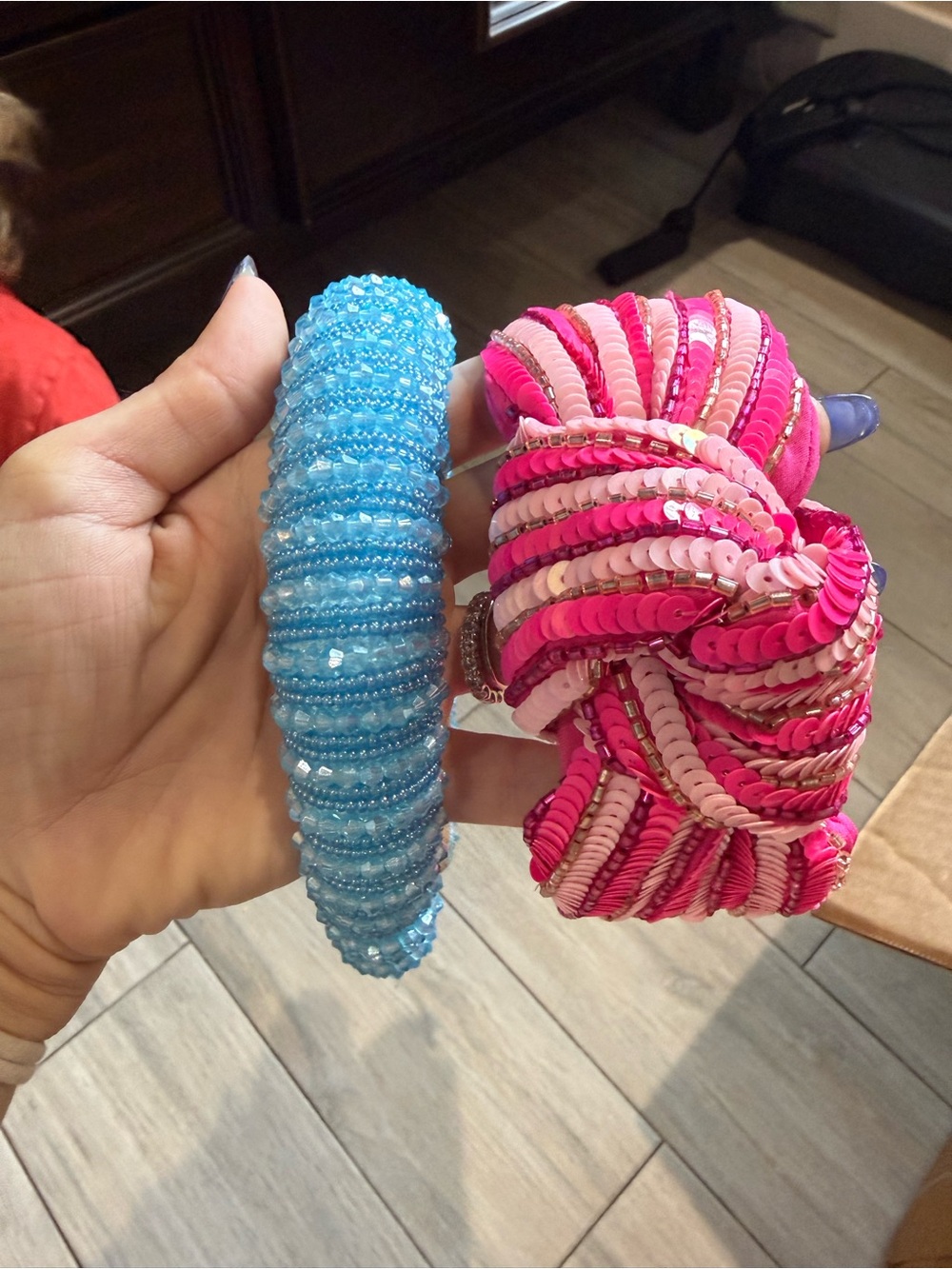 Set of 2 beaded/ sequin Headbands